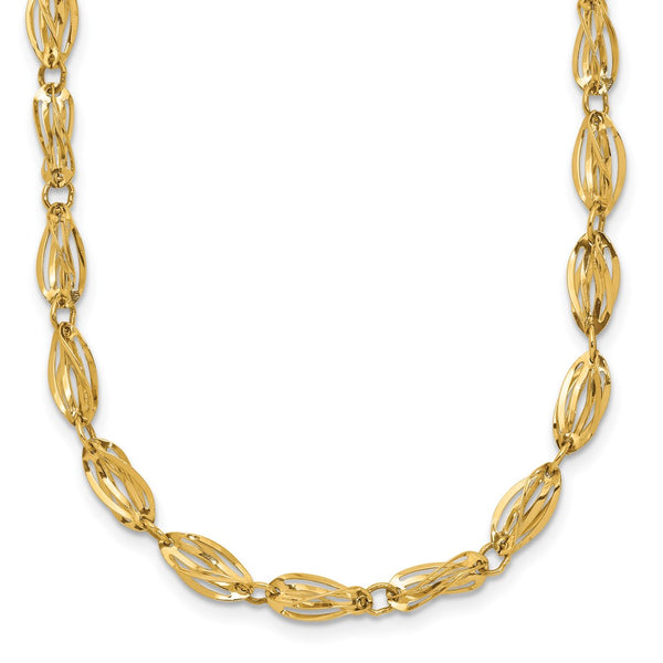 14K Elegant Link Necklace, 18" Length