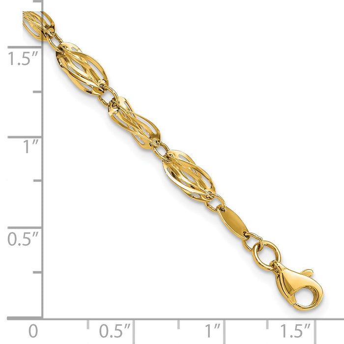 Shop 14K Gold Elegant Polished Bracelet - Stylish Design, Affordable Luxury!-3