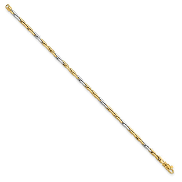 14K Two-Tone Elegant Polished Fancy Link Bracelet