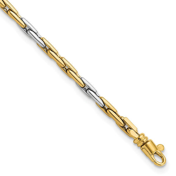 14K Two-Tone Elegant Polished Fancy Link Bracelet