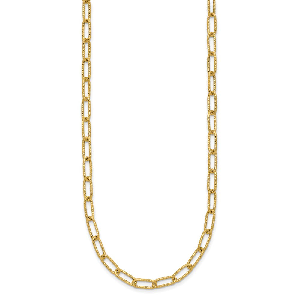 Shop Stylish 14K Textured Open Link Chain Necklace - 20" Length, Affordable Luxury