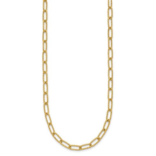 Shop Stylish 14K Textured Open Link Chain Necklace - 20" Length, Affordable Luxury