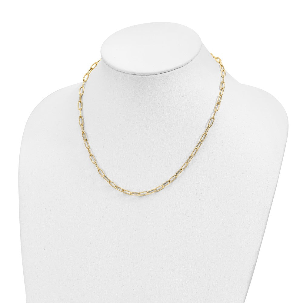 Shop Stylish 14K Textured Open Link Chain Necklace - 20" Length, Affordable Luxury