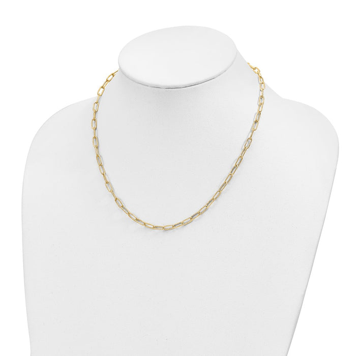 Shop Stylish 14K Textured Open Link Chain Necklace - 20" Length, Affordable Luxury-4