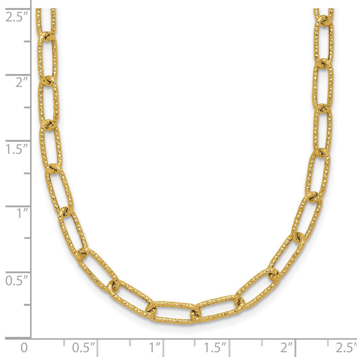 Shop Stylish 14K Textured Open Link Chain Necklace - 20" Length, Affordable Luxury-3