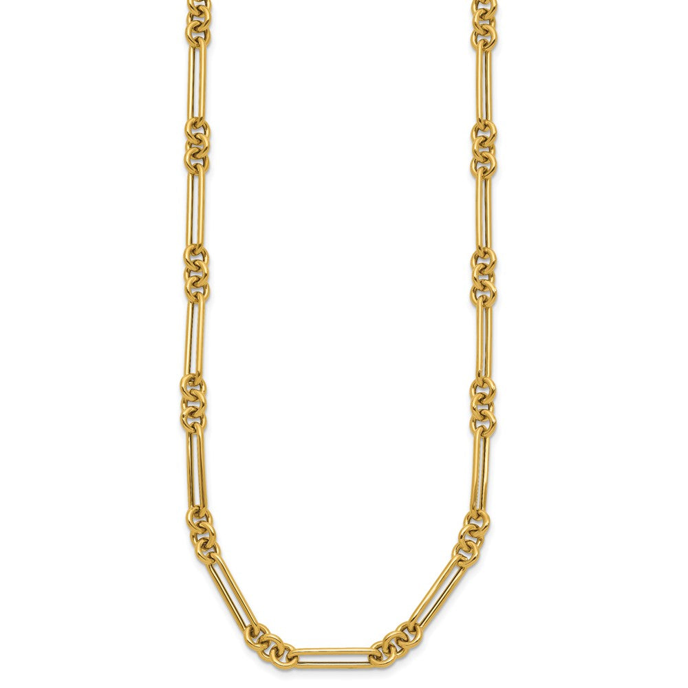 High-Quality 14K Gold Polished Fancy Link Necklace - Stylish & Affordable Luxury