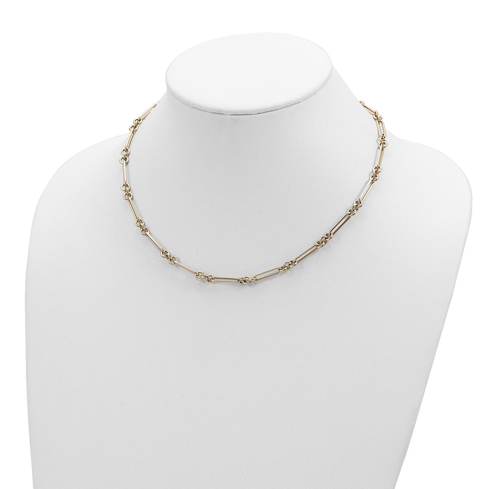 High-Quality 14K Gold Polished Fancy Link Necklace - Stylish & Affordable Luxury