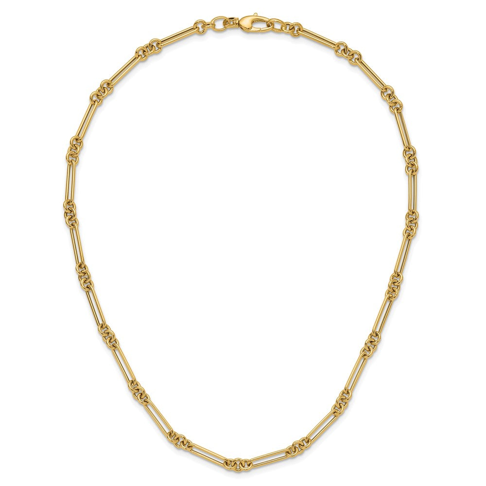 High-Quality 14K Gold Polished Fancy Link Necklace - Stylish & Affordable Luxury