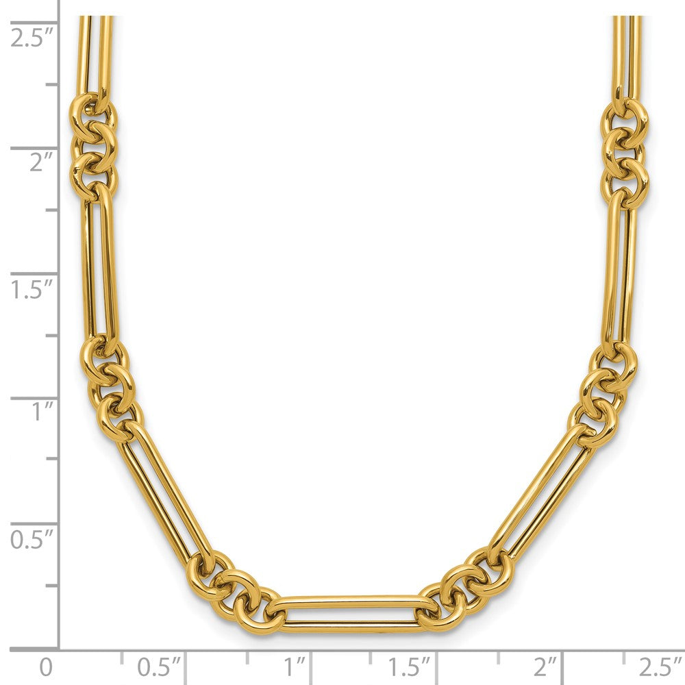 High-Quality 14K Gold Polished Fancy Link Necklace - Stylish & Affordable Luxury