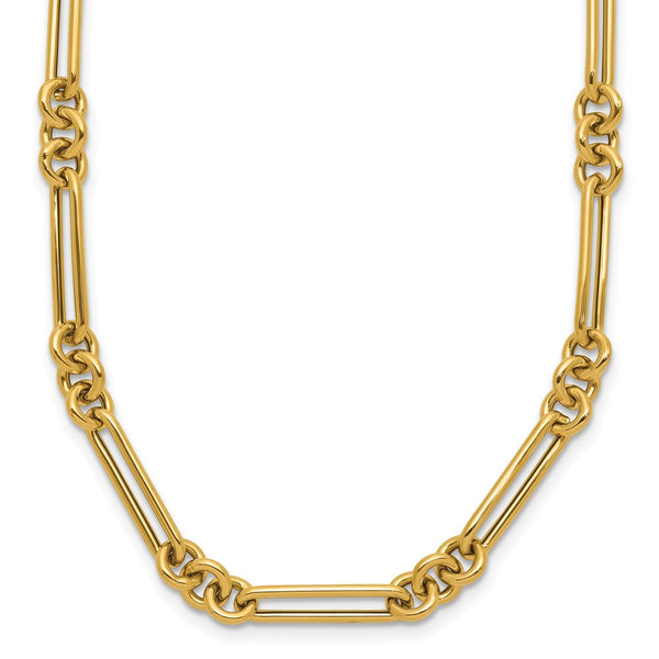 14K Gold Polished Fancy Link Necklace - Style GR1-1011106
