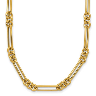 High-Quality 14K Gold Polished Fancy Link Necklace - Stylish & Affordable Luxury