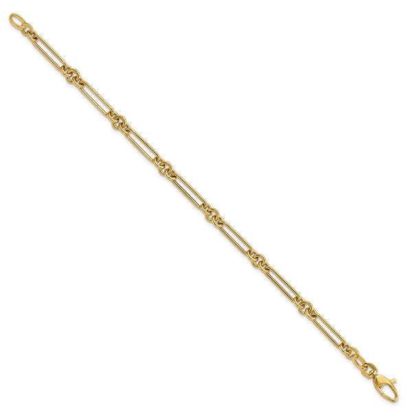 14K Gold Polished Fancy Link Bracelet