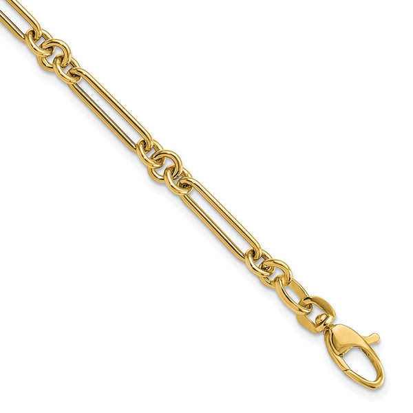 14K Gold Polished Fancy Link Bracelet