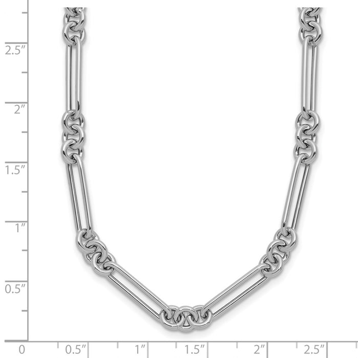 Shop 14K White Gold Fancy Link Necklace - Stylish, Elegant, 18" Length-4