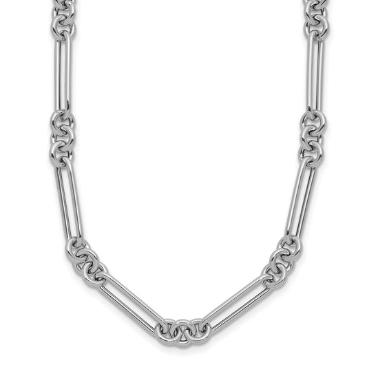 Shop 14K White Gold Fancy Link Necklace - Stylish, Elegant, 18" Length