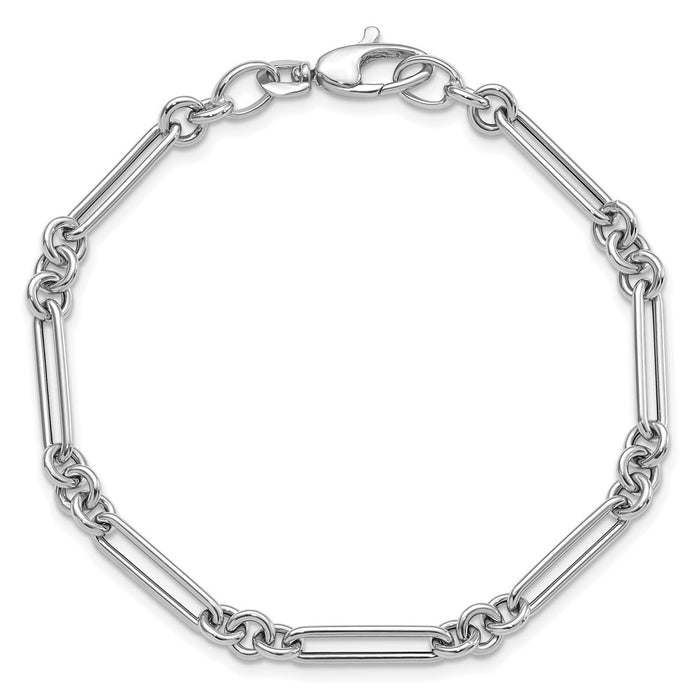 Buy 14K White Gold Elegant Polished Fancy Link Bracelet - Stylish Luxury-3