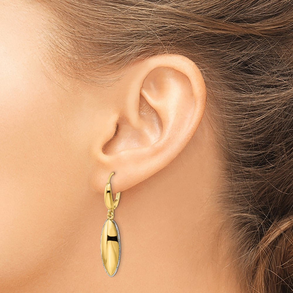 High-Quality 14K Gold Two-Tone Teardrop Criss-Cross Earrings - Stylish Value