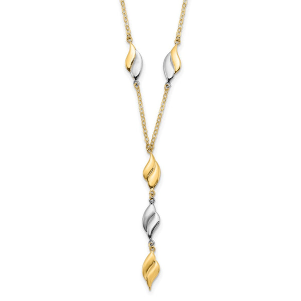14K Two-Tone Y-Drop Necklace