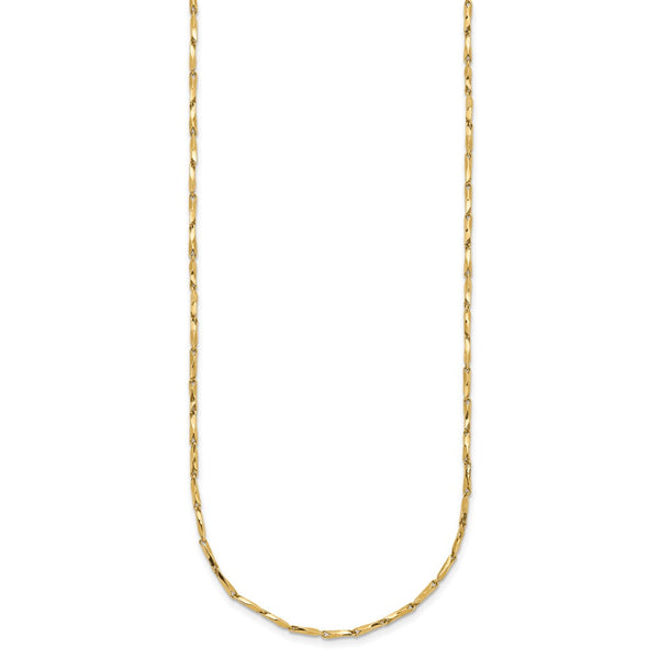 14K Gold Polished Fancy Link Necklace - 17 Inches