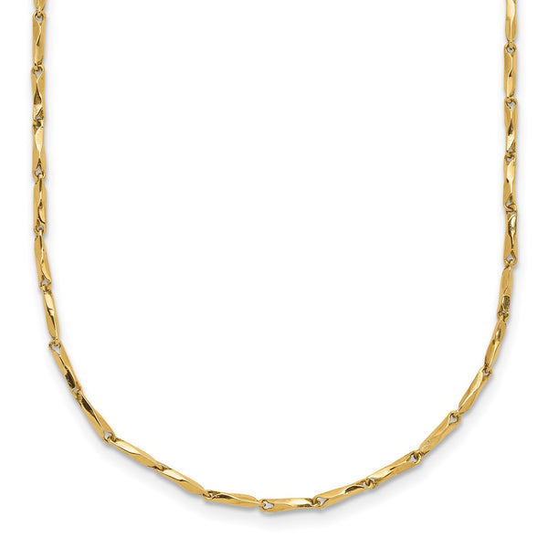 14K Gold Polished Fancy Link Necklace - 17 Inches