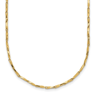 Shop 14K Gold Polished Fancy Link Necklace - 17 Inches, Stylish & Affordable!
