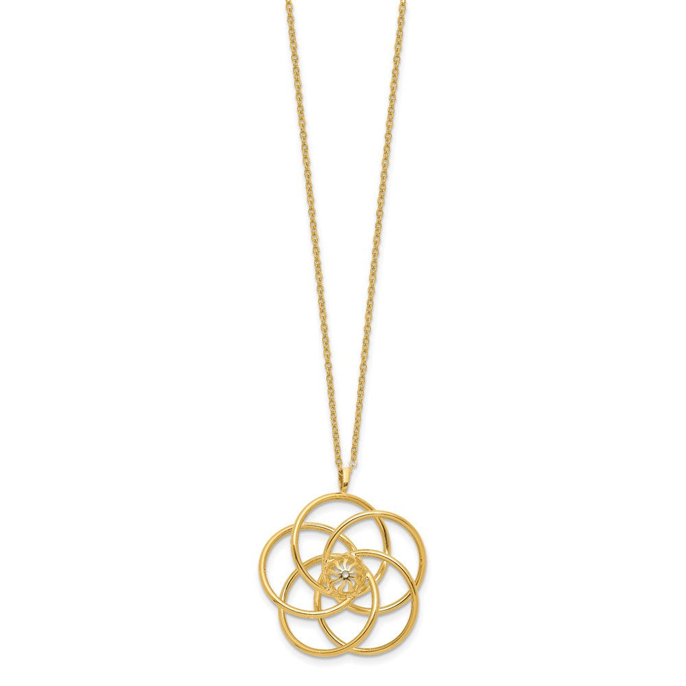 Buy Stylish 14K Gold Floral Pendant Necklace - 17 Inches, High-Quality Elegance