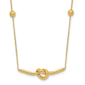 Shop Exclusive 14K Gold Polished Knotted Pendant Necklace - 16" + 2" Extension