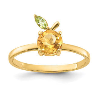Shop Exclusive 14K Gold Orange Citrine & Peridot Ring - Stylish Gemstone Luxury