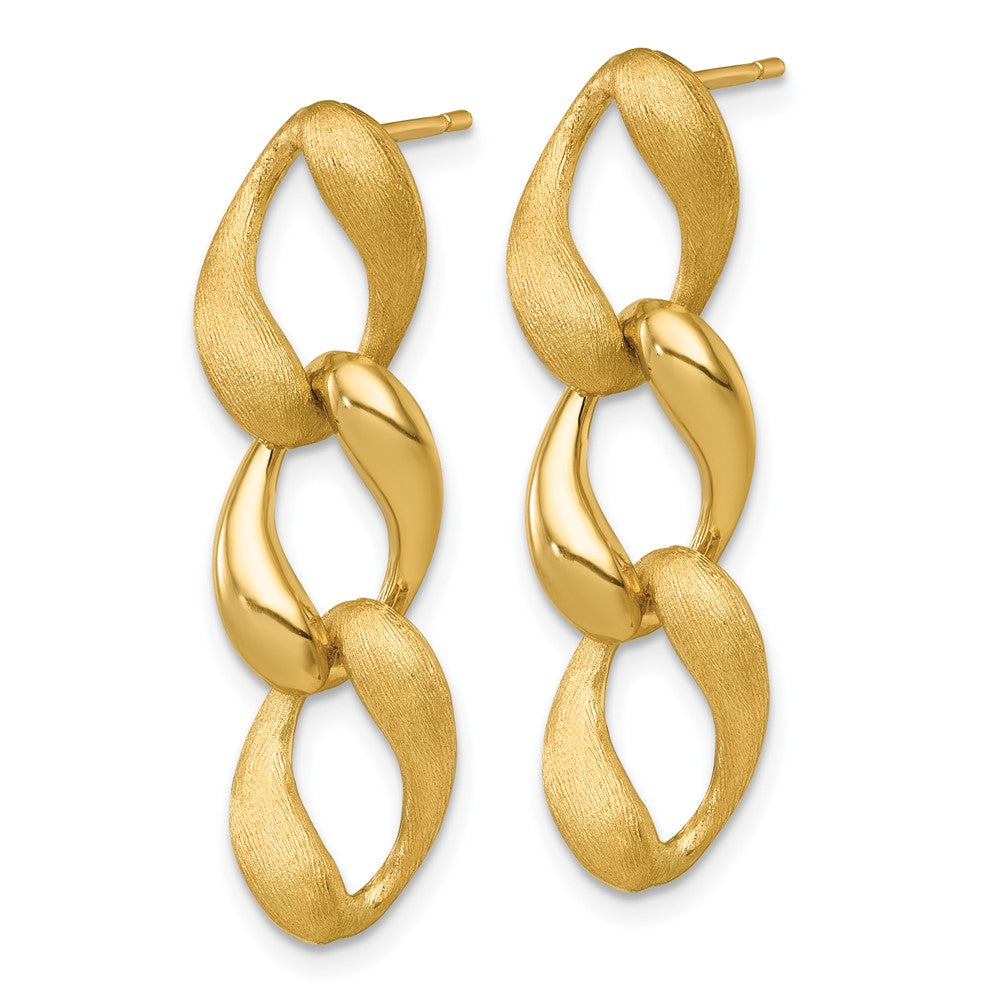 High-Quality 14K Gold 8.8mm Fancy Link Dangle Earrings - Stylish & Affordable!