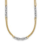 High-Quality 14K Two-Tone Double Strand Necklace - Stylish 17-Inch Length & Extension-1
