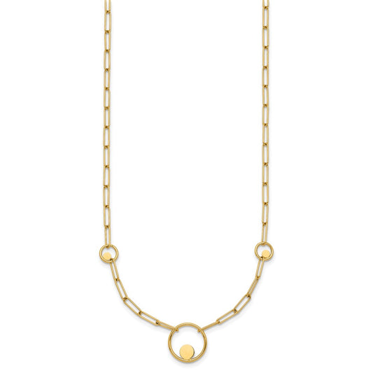 Shop 14K Gold Polished Circle & Paper Clip Link Necklace - 16.75" Stylish Value