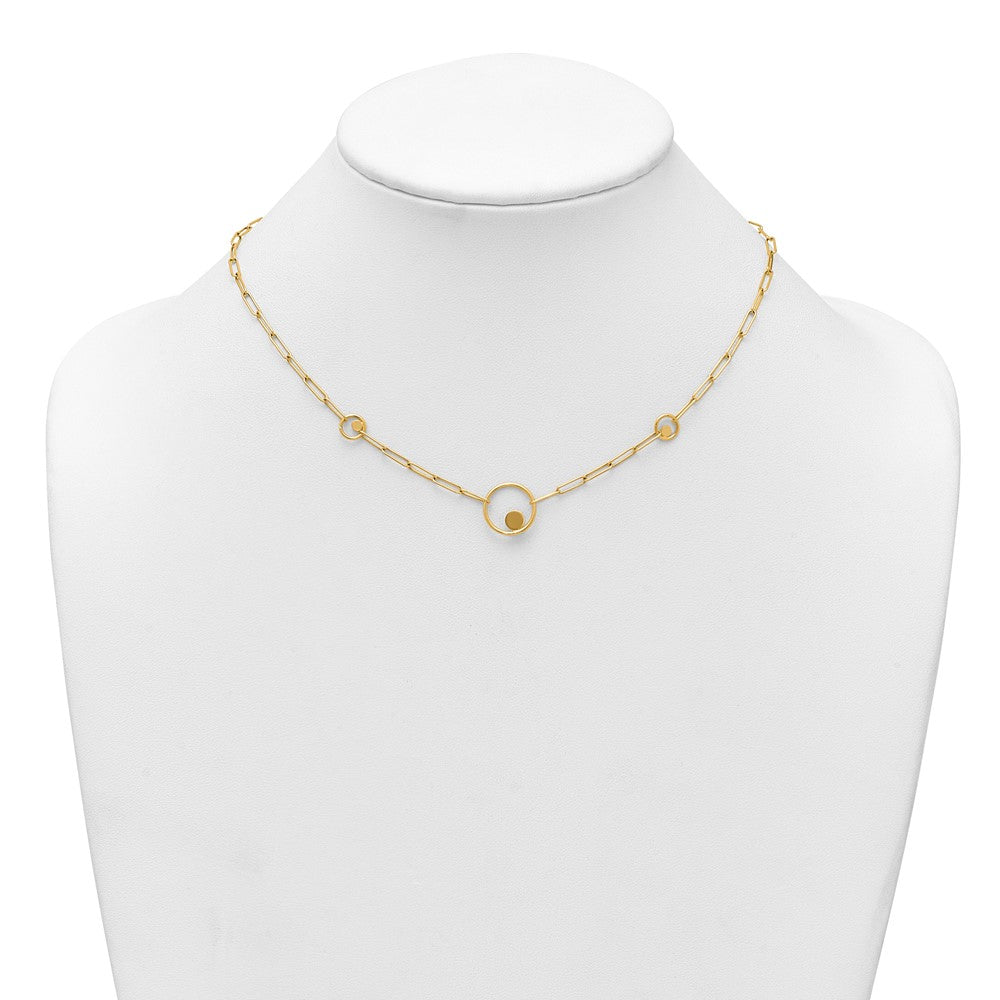 Shop 14K Gold Polished Circle & Paper Clip Link Necklace - 16.75" Stylish Value
