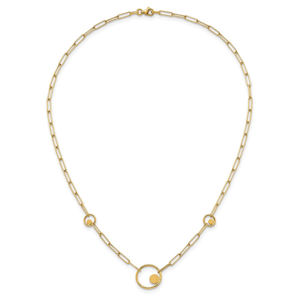 Shop 14K Gold Polished Circle & Paper Clip Link Necklace - 16.75" Stylish Value
