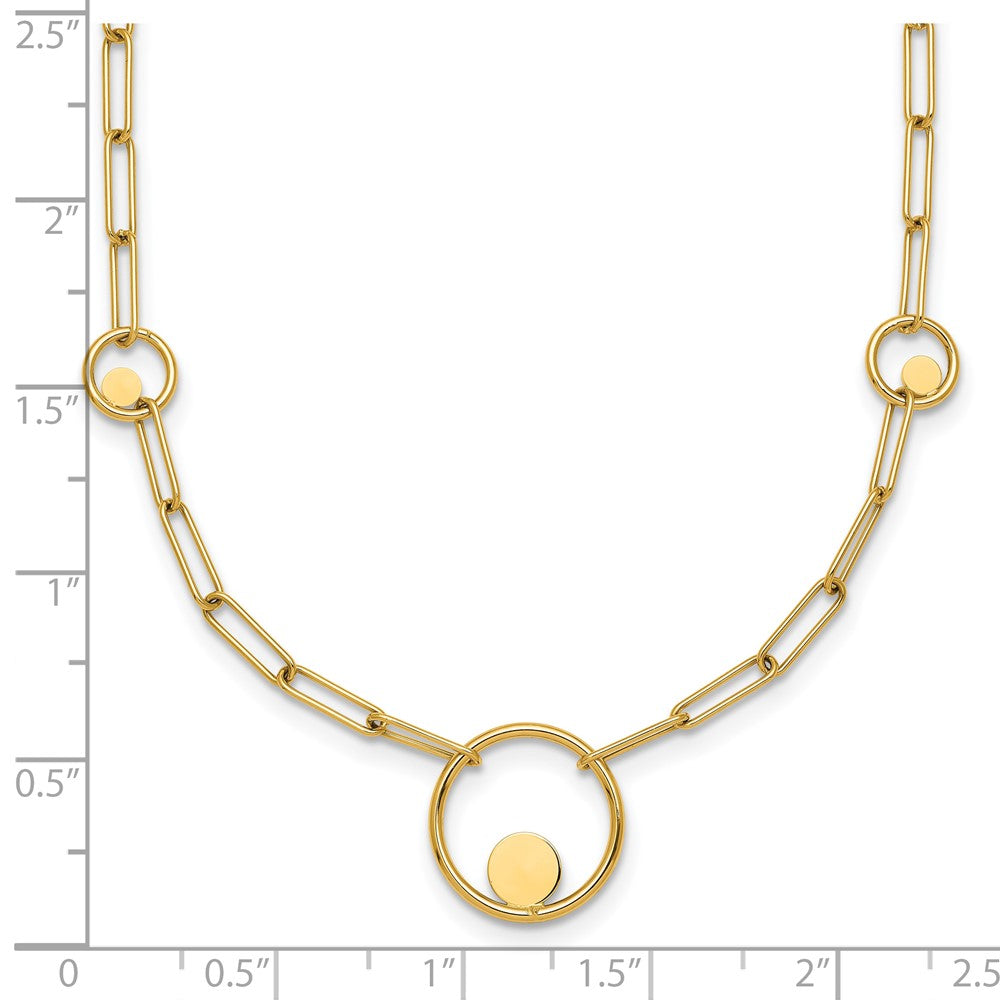 Shop 14K Gold Polished Circle & Paper Clip Link Necklace - 16.75" Stylish Value