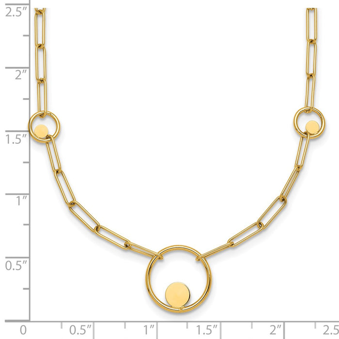 Shop 14K Gold Polished Circle & Paper Clip Link Necklace - 16.75" Stylish Value-5