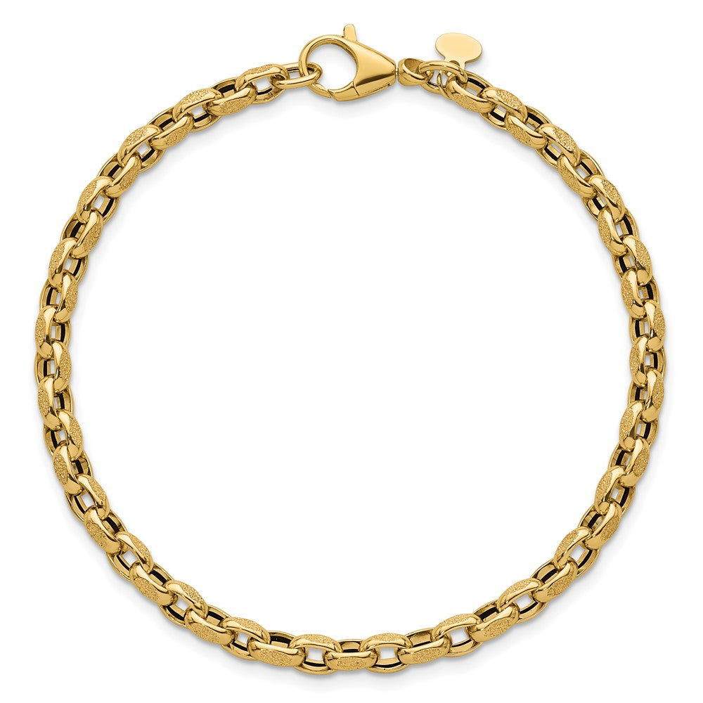 Shop 14K Gold Polished Rolo Link Bracelet - 7.75 Inches, Stylish & Luxury