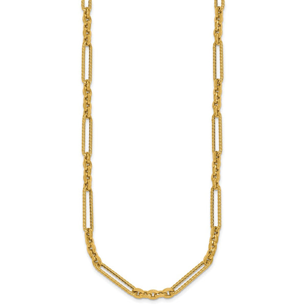 14K Gold Fancy Link Toggle Necklace - 18"