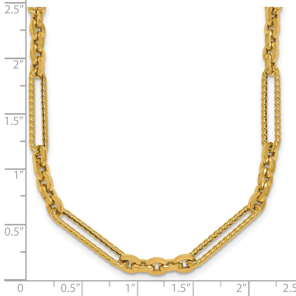 Exclusive 14K Gold Fancy Link Toggle Necklace - 18" Stylish Design, Affordable!
