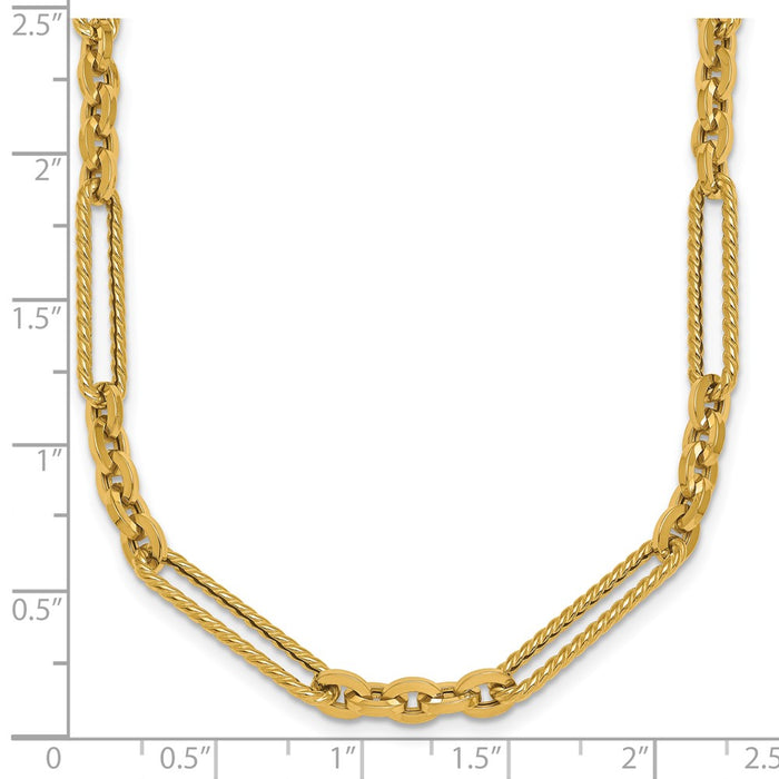 Exclusive 14K Gold Fancy Link Toggle Necklace - 18" Stylish Design, Affordable!-5