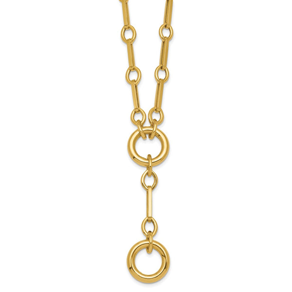 14K Gold Y-Drop Necklace - 17.5" Long