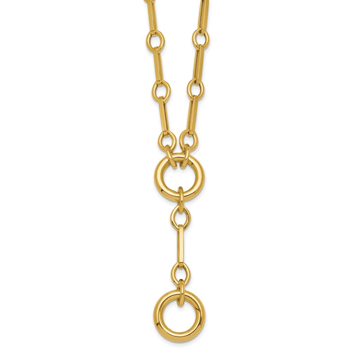 High-Quality 14K Gold Y-Drop Necklace - 17.5" Long, Stylish Design, Affordable Price-2