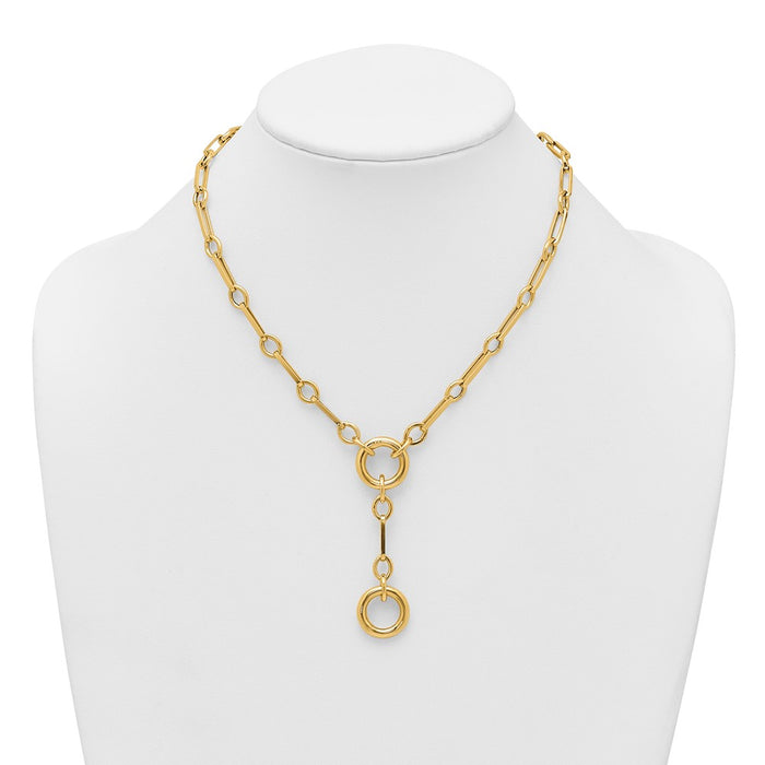 High-Quality 14K Gold Y-Drop Necklace - 17.5" Long, Stylish Design, Affordable Price-3