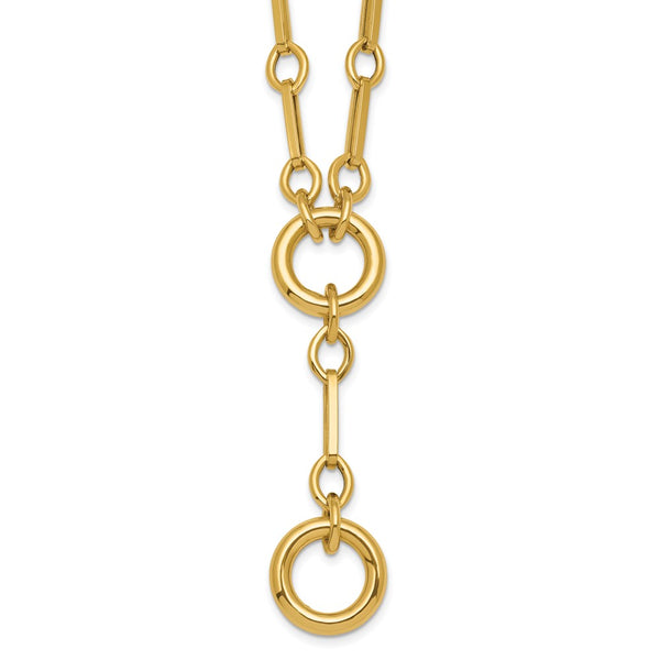 14K Gold Y-Drop Necklace - 17.5" Long