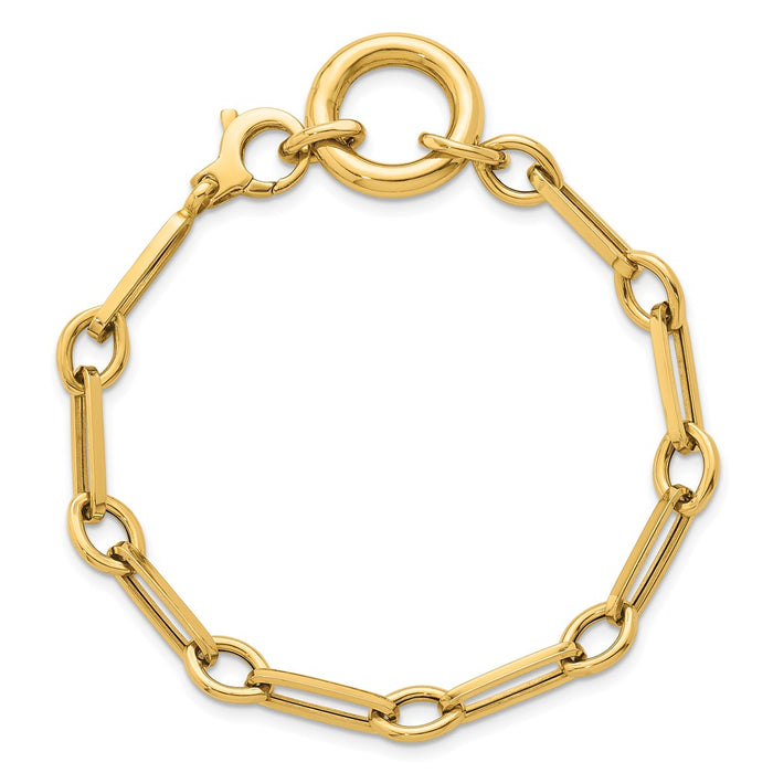 Shop Stylish 14K Gold Polished Long Link Bracelet - 7.75 Inches, Luxury Design-4