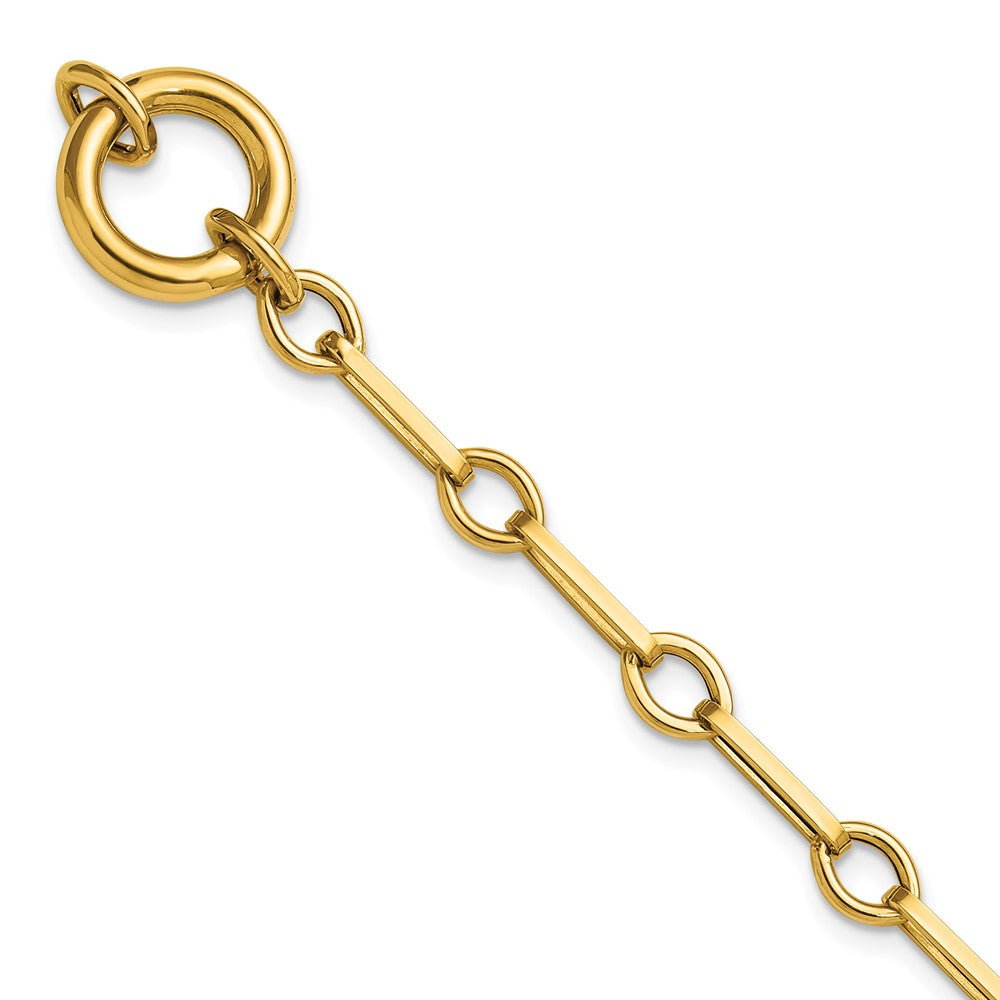 Shop Stylish 14K Gold Polished Long Link Bracelet - 7.75 Inches, Luxury Design