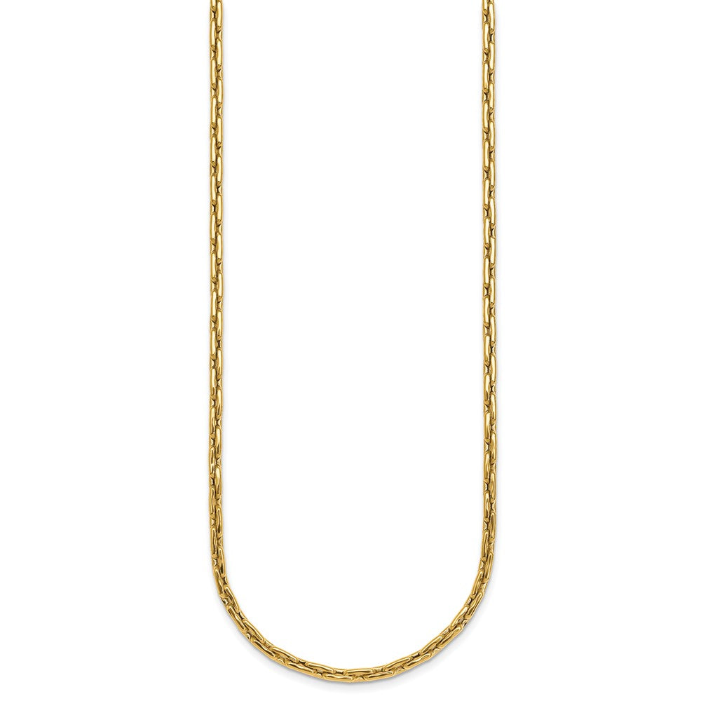 High-Quality 14K Gold Polished Fancy Link Necklace - 18 Inches, Stylish Value!