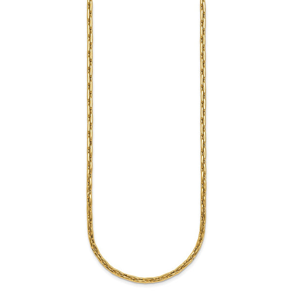 14K Gold Polished Fancy Link Necklace - 18 Inches