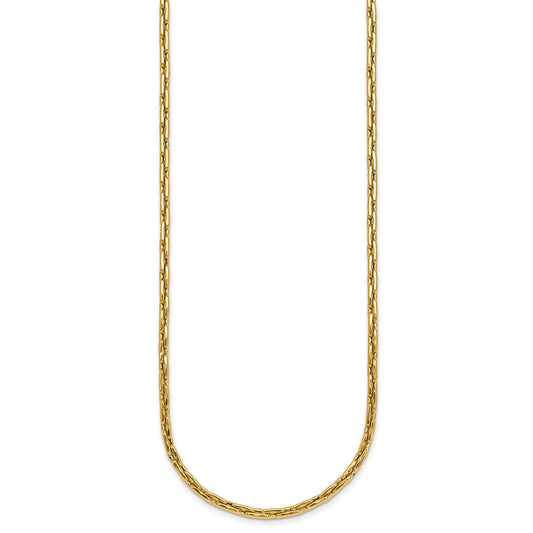 High-Quality 14K Gold Polished Fancy Link Necklace - 18 Inches, Stylish Value!