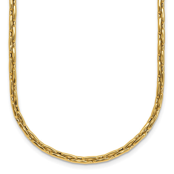 14K Gold Polished Fancy Link Necklace - 18 Inches