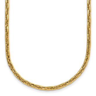 High-Quality 14K Gold Polished Fancy Link Necklace - 18 Inches, Stylish Value!